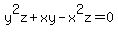 y%5E2z%2Bxy-x%5E2z=0