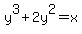 y%5E3%2B2y%5E2=x