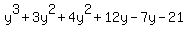 y%5E3%2B3y%5E2%2B4y%5E2%2B12y-7y-21