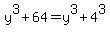 y%5E3%2B64=y%5E3+%2B+4%5E3