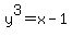y%5E3=x-1
