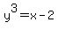 y%5E3+=+x-2