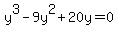 y%5E3+-+9y%5E2+%2B+20y+=+0