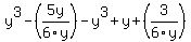 y%5E3-%285y%2F6%2Fy%29-y%5E3%2By%2B%283%2F6%2Fy%29