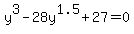 y%5E3-28y%5E1.5%2B27=0
