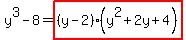 y%5E3-8=highlight%28%28y-2%29%28y%5E2%2B2y%2B4%29%29