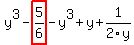 y%5E3-highlight_red%28+5%2F6+%29-y%5E3%2By%2B1%2F2%2Fy