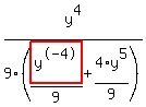 y%5E4%2F9%2F%28highlight_red%28+y%5E-4+%29%2F9%2B4%2Ay%5E5%2F9%29