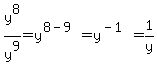 y%5E8%2Fy%5E9=y%5E%288-9%29=y%5E%28-1%29=1%2Fy