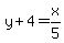 y+%2B+4+=+x%2F5