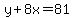 y+%2B+8x++=+81