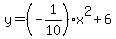 y+=+%28-1%2F10%29x%5E2%2B6