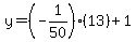 y+=+%28-1%2F50%29%2813%29+%2B+1