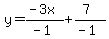 y+=+%28-3x%29%2F%28-1%29%2B%287%29%2F%28-1%29