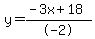 y+=+%28-3x+%2B+18%29+%2F+-2
