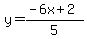 y+=+%28-6x+%2B+2%29%2F5