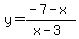 y+=+%28-7-x%29%2F%28x-3%29