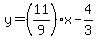 y+=+%2811%2F9%29x+-+4%2F3