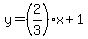 y+=+%282%2F3%29x%2B1