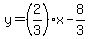 y+=+%282%2F3%29x-8%2F3