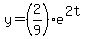 y+=+%282%2F9%29+e%5E%282t%29