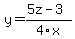 y+=+%285z-3%29%2F4x