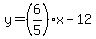 y+=+%286%2F5%29x+-+12