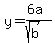 y+=+%286a%29%2F%28sqrt%28b%29%29