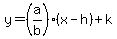 y+=+%28a%2Fb%29+%2A+%28x-h%29+%2B+k
