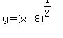 y+=+%28x%2B8%29%5E%281%2F2%29