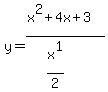 y+=+%28x%5E2+%2B+4x+%2B3%29%2F+%28+x%5E1%2F2%29