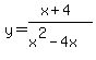 y+=+%28x+%2B4%29%2F%28x%5E2-4x%29