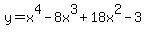 y+=++x%5E4+-+8x%5E3+%2B+18x%5E2+-+3