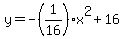 y+=+-%281%2F16%29x%5E2+%2B+16