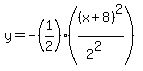 y+=+-%281%2F2%29%28%28x%2B8%29%5E2%2F%282%5E2%29%29