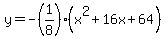 y+=+-%281%2F8%29%28x%5E2%2B16x%2B64%29