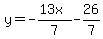 y+=+-%2813+x%29%2F7+-+26%2F7