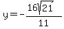 y+=+-%2816sqrt%2821%29%29%2F11