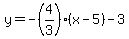 y+=+-%284%2F3%29%2A%28x-5%29+-+3