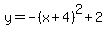 y+=+-%28x%2B4%29%5E2%2B2