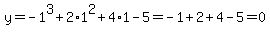 y+=+-+1%5E3+%2B+2%2A1%5E2+%2B+4%2A1+-+5=-1%2B2%2B4-5=0