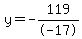 y+=+-+119%2F-17