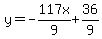 y+=+-117x%2F9+%2B+36%2F9
