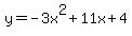 y+=+-3x%5E2%2B11x%2B4
