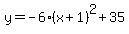 y+=+-6%28x%2B1%29%5E2%2B35