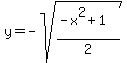 y+=+-sqrt%28%28-x%5E2%2B1%29%2F2%29