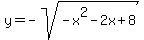 y+=+-sqrt%28-x%5E2-2x%2B8%29