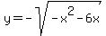 y+=+-sqrt%28-x%5E2-6x%29
