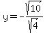 y+=+-sqrt%2810%29%2Fsqrt%284%29