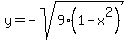 y+=+-sqrt%289%2A%281-x%5E2%29%29